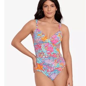Lauren Ralph Lauren Surplice Printed One-Piece Swimsuit